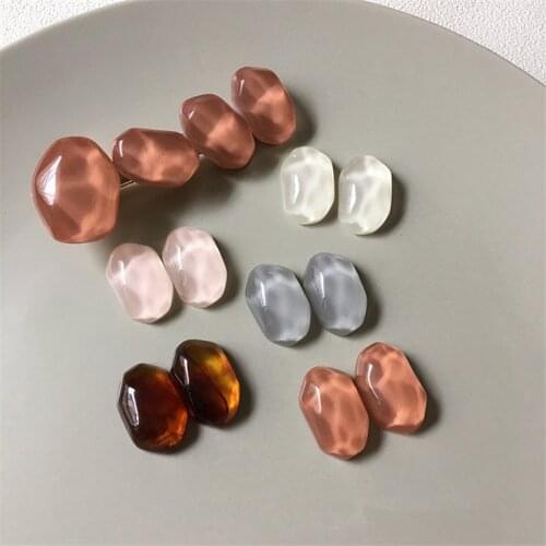 100pcs/lot color print geometry Irregular water ripple shape resin flatback beads without holes diy jewelry earring accessory