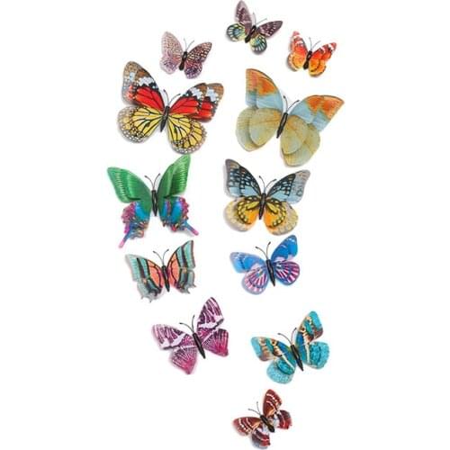 12pcs Luminous Butterfly Sticker Glow In The Dark New Fluorescent Wall Stickers Home Decor Decal For Childrens Room Decoration