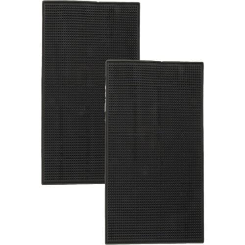 2 Pcs Heavy Duty Rubber Bar Mats Black, 6 x 12 inch, Heat Resistant