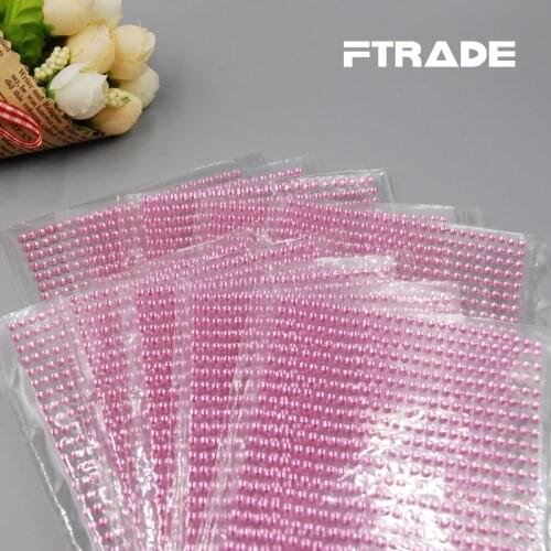 3mm 750Pcs/set Pink Color 3D Decal Art DIY Crystal Diamond Bling Rhinestone Acrylic Self Adhesive Scrapbooking Stickers