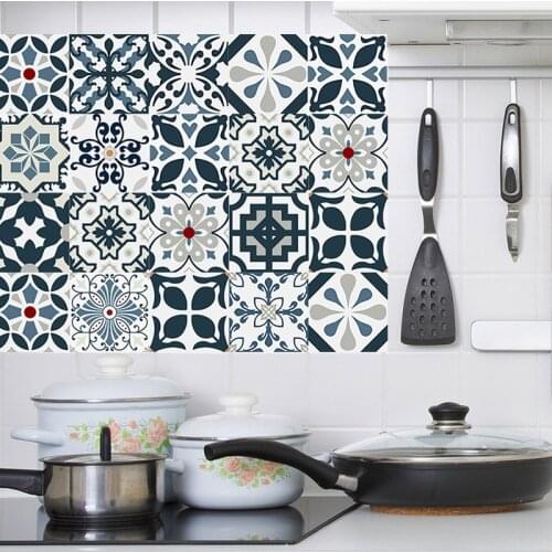 3D Retro Pattern Tile Sticker PVC Bathroom Kitchen Waterproof mosaic wall vinyl tile stickers Home Decor TV Sofa Wall Art Mural