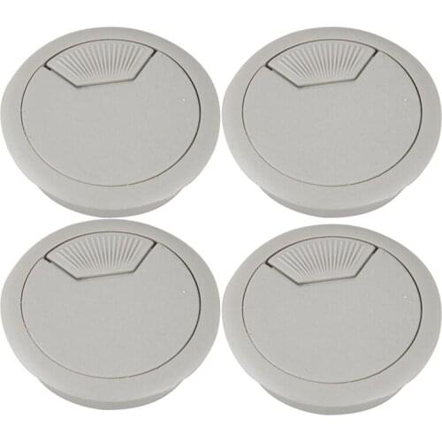 4 Pcs 5m Drill Hole Plastic Home Computer Desk Cable Cord Grommets