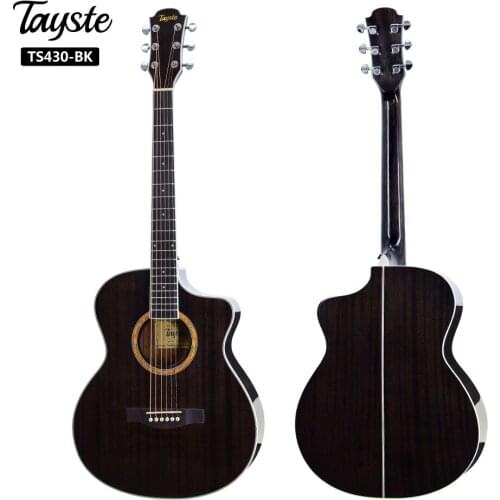 Tayste Guitar 40 inch Acoustic Guitarra 6 Strings Mahogany Top Quality Black Blue Wooden High gloss Stringed Instrument TS430-BK