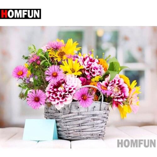 HOMFUN Full Square/Round Drill 5D DIY Diamond Painting "Flower landscape" Embroidery Cross Stitch 3D Home Decor A10904