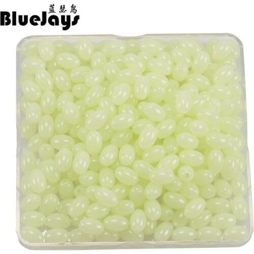 BlueJays 200pcs/lot Oval Hard Luminous Beads Pearl Fishing Lure Bait Accessoires Fishing Tackle Sea fishing tool free shipping