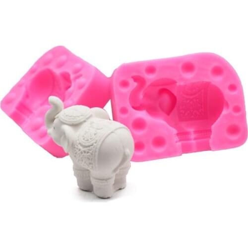 DIY Baking 3D Elephant Modeling Mold Fondant Chocolate Cake Decoration Handmade Soap Silicone Molds