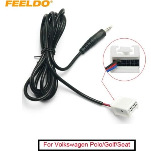 FEELDO 20Pcs Car Stereo Audio 3.5mm Male AUX Adapter Cable For Volkswagen Polo/Golf/Seat Ibiza OEM Radio RCD210/310 #FD-1673