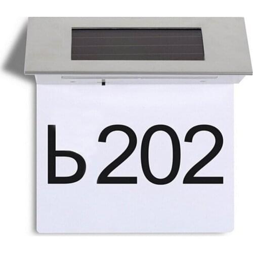 4 LED Solar Door Lamp House Number Address Sign Doorplate Outdoor House Indicating Lights Decorative Plaque Door
