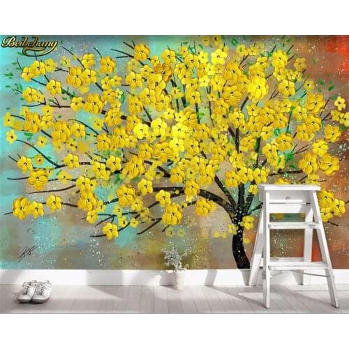Beibehang Custom photo 3d wallpaper mural modern abstract rich tree oil painting background wall painting wall papers home decor