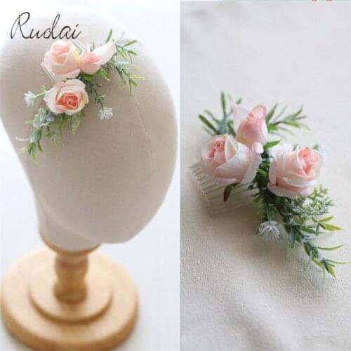 Elegant Rose Wedding Hair Comb Bogo Wedding Accessories Ladies Wedding Head Wear Floral Handmade Bridal Hair Pieces Women HD29