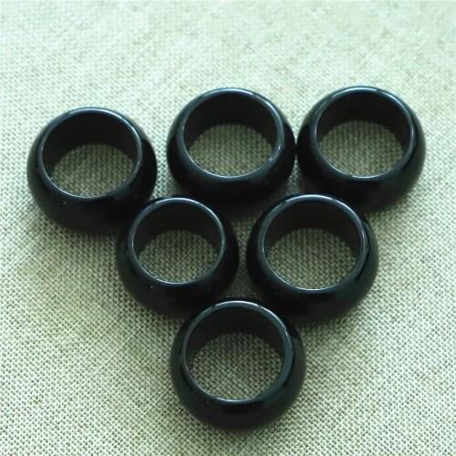 Natural Stone Ring Black Agates Stone Gem Ring Handmade Semi-precious Stone Cuff Ring Aristocats Women Rings