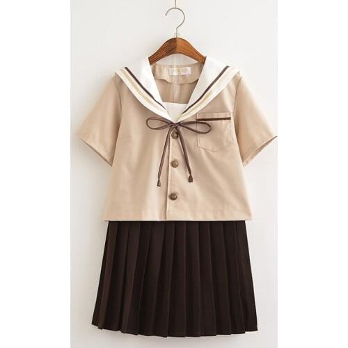 School uniform set Student uniform tie Sailor suit set Table costume Japanese school uniform Girl Summer