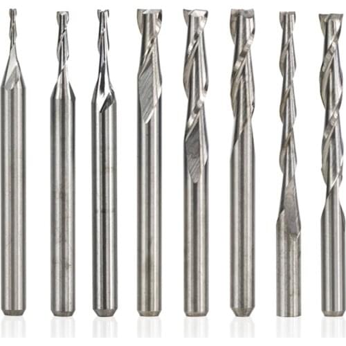 10pcs diameter 1.5mm 2 flute mill flat end cnc router bit for wood / plastic engraving carbide end mill