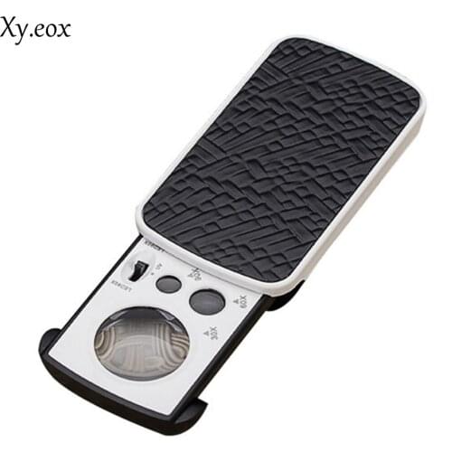 New 30X 60X 90X Coin Jewelry Eye Loupe Magnifier LED Light Jewelers Diamond Loop