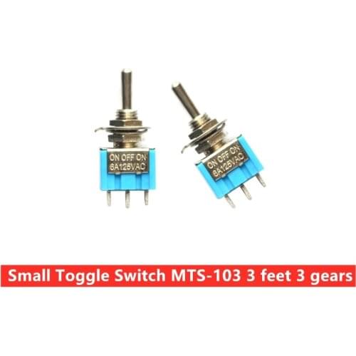 Small Toggle Switch MTS-103 3-pin 3-speed single-joint three-throw shaking head toggle switch without nut