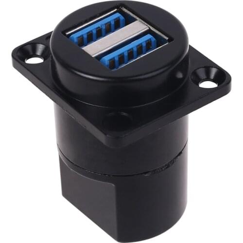 USB socket D type Metal dual USB 3.0 socket female to female USB3.0 connector panel mounting