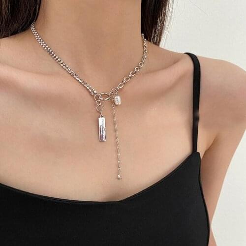 Fashion Irregular Pearls Necklaces For Women Punk Double layer Crystal Link Chain Choker New Design Jewelry Gift