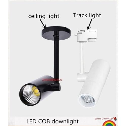 COB Downlight 10W 14W 20W Led Track light aluminum Ceiling Rail Track lighting Spot Rail Spotlights Replace Halogen Lamps