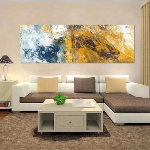 Posters and Prints Wall Art Canvas Painting, Modern Abstract Yellow and Red Poster Decorative Picture for Living Room Home Decor