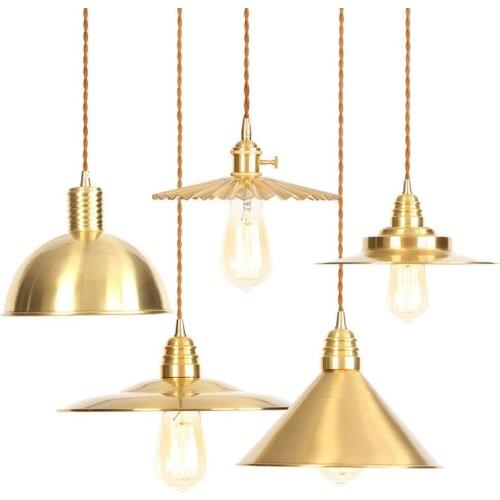 Hotel Restaurant Noble Palace Decoration Pure Copper Pendent Light Lamparas Lustres Avize Lamps Lustre Led Hanglamp Lampshade