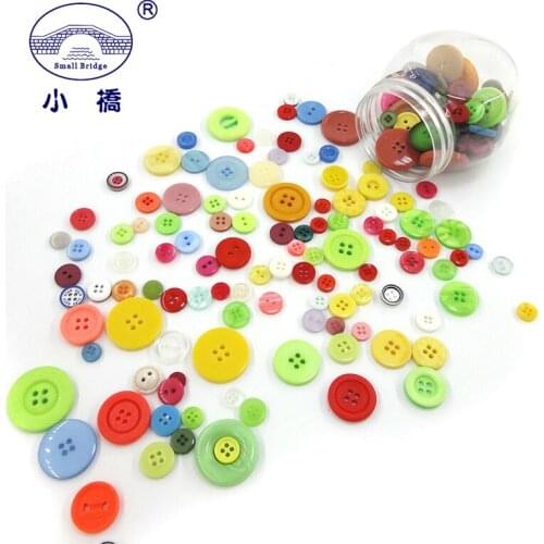 Mixed Color Round Resin Buttons 4 Holes Sewing Buttons Scrapbooking Crafts Garment DIY Apparel Accessories About 250pcs/Box S185