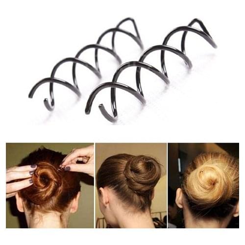 5pcs/set Spiral Spin Screw Hair Pin Twist Barrette Hairpin Black hair accessories Plate Made Tools