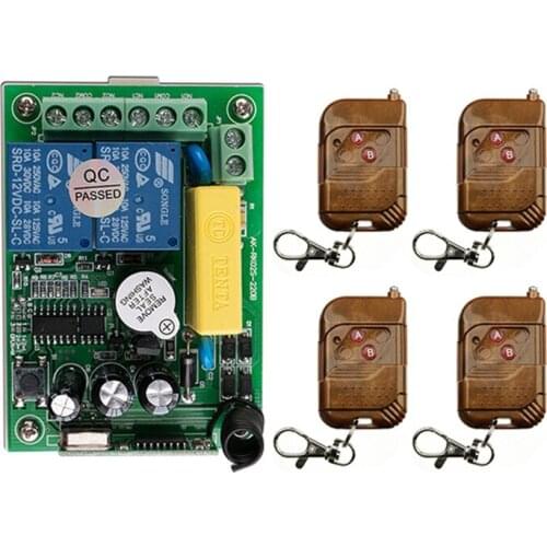 Universal Wireless Remote Control Switch AC220V 2CH Relay Receiver Module and RF Transmitter Electronic Lock Control Diy