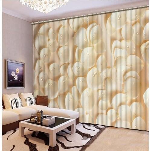 Rose curtains White Flower Petals Curtains For Bedroom Blackout curtain Blackout curtain