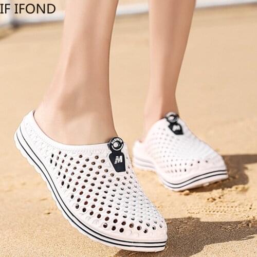 IF IFOND 2021 Clogs Slippers Soft Bottom Beach Sandals Women Clog Flat Sandals Comfortable Breathable Slides Ladies Shoes EVA