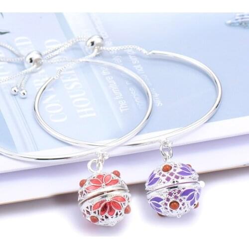 Aromatherapy Bracelets Retro Oil painting open locket Bracelet Adjustable Perfume Aroma Essential Oil Diffuser Bracelet bangle