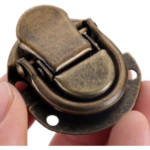 1pc Vintage Locked Wooden Wine Gift Box Handbag Buckle Iron Jewelry Box Padlock Buckle Latch ClaspFurniture Hardware 36*40mm