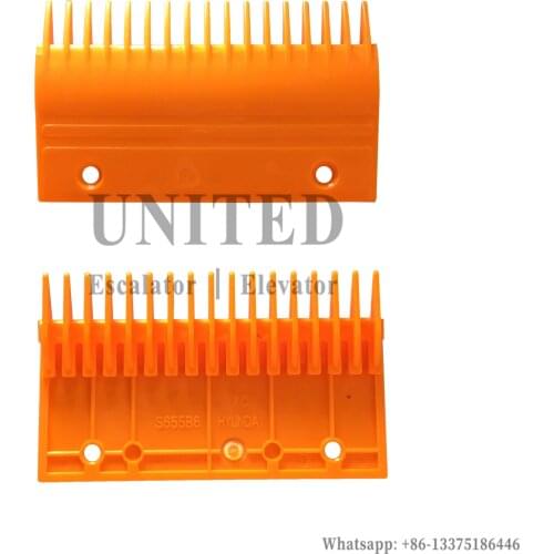 10pcs Escalator Orange Plastic ABS Comb Plate S655B6 L155mm W92mm Hole Space 107mm 17Teeth CENTER MIDDLE