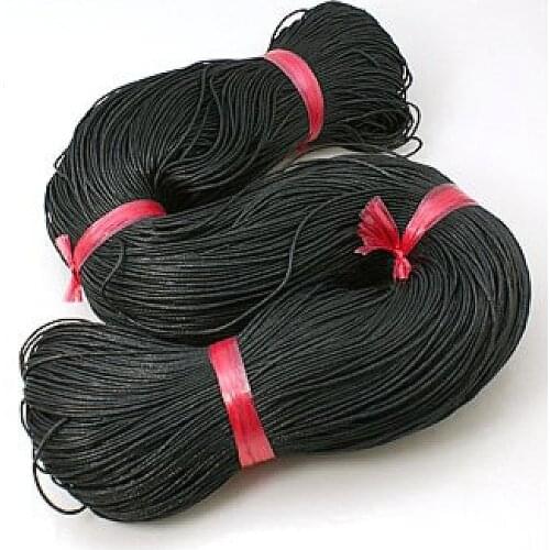 1.5mm Black Chinese Cotton Waxed Cord for jewelry making necklace DIY about 400m/bundle