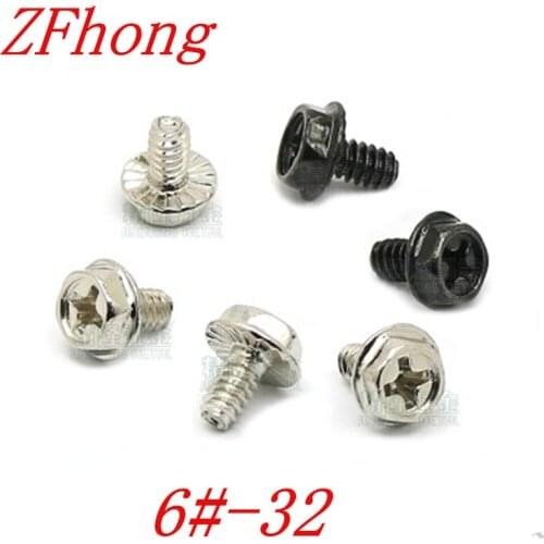 500pcs 6#-32*6 steel with black or nickel computer case screw