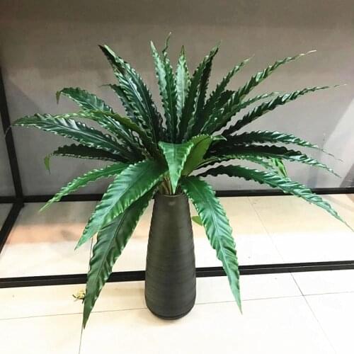 76CM 6Pcs Large Artificial Fern Plants Green Fake Tropical Palm Leaf Plastic Flower Arrangement Plants Wall Home Decor Props