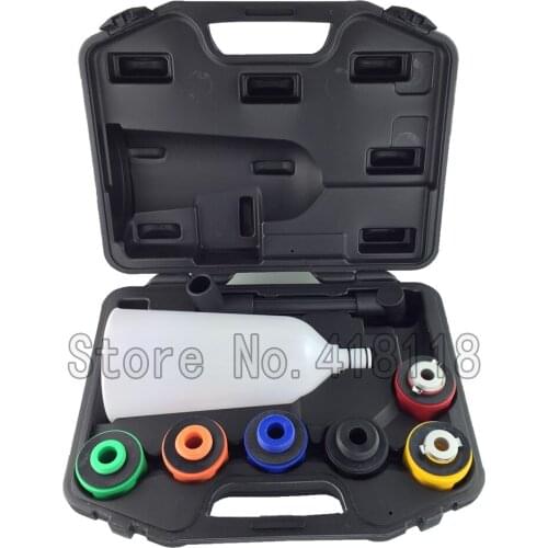 8Pc Car Engine Oil Funnel Kit Filling Cooling System Repair Filler 6 Adapter+Box