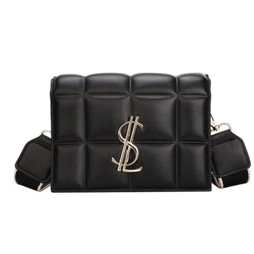 Abay Wholesale Women Handbags 2021 New Small Fragrance Single Shoulder Messenger Female Rhombus Wide Strap Square Crossbody Bag