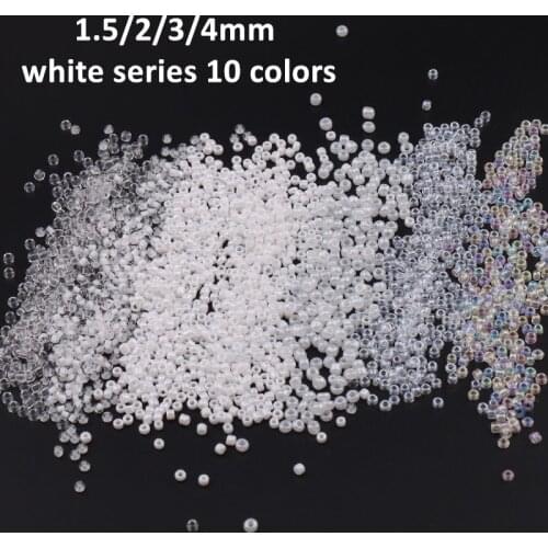 White Beads 1.5mm 2mm 3mm 4mm 10g White Charm Czech Glass Seed Beads For DIY Bracelet Necklace Jewelry Making DIY Accessories