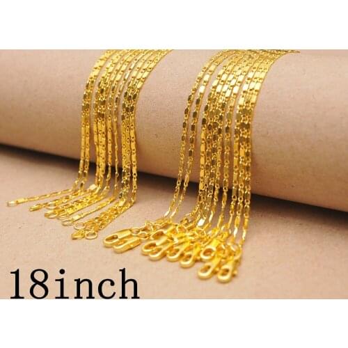 5PCS 18inch Yellow Gold Filled Necklaces Chain For Pendant With Lobster Clasps Wholesale Lots Findings