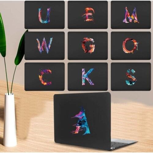 Laptop Case for Apple Macbook Pro 13"/Pro 15" A1398 A1707 A1990/Pro 16" A2141 Matte Paint Initial Letter Hard Protective Shell