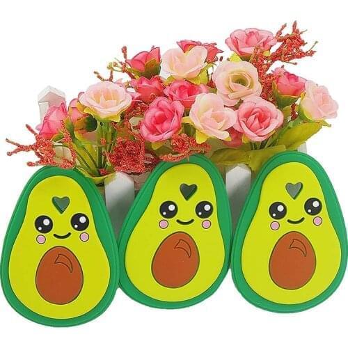 Chenkai 5PCS Silicone Avocado Lion Shape Baby Teether For DIY Infant Soothing Nursing Chewing Chain Pendant Necklace Toy