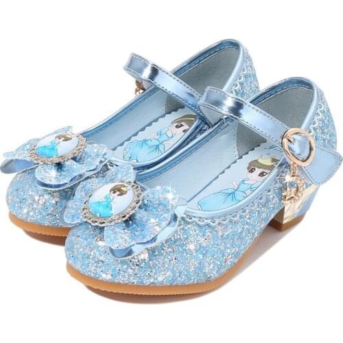 Children Leather Sandals Child High Heels Girls Princess Autumn Dance Performance Shoes Chaussure Enfants Party Shoes Size 24-36