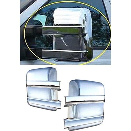 For Ford F250 F350 F450 Super Duty 2008-2016 Chrome Door Full Mirror Covers LH RH Without turn signal