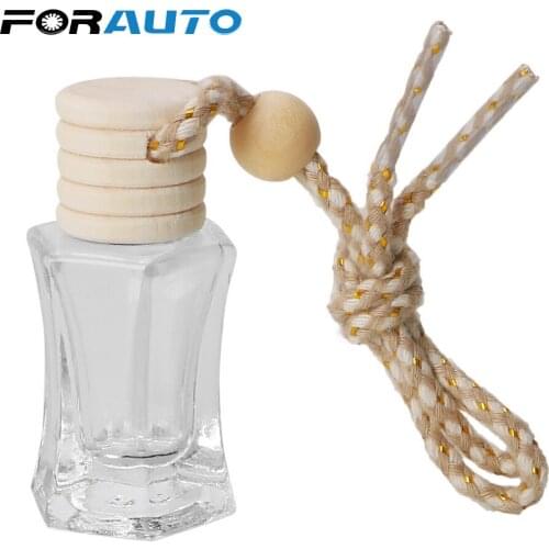 FORAUTO For Essential Oils Diffuser Car Air Freshener Hanging Ornament Fragrance Empty Glass Perfume Bottle Car-styling
