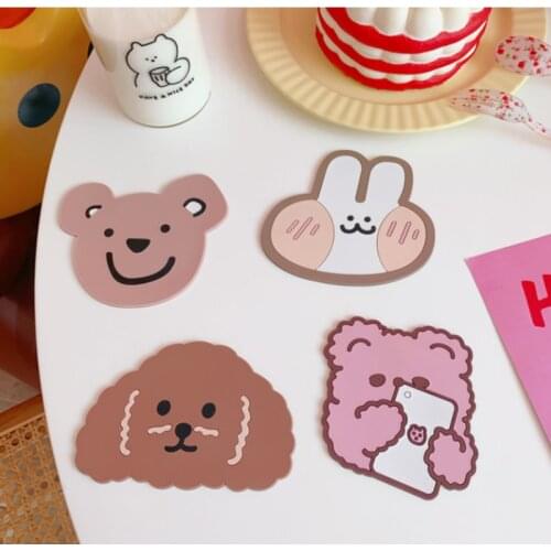 INS Creative Cute Table Placemat Waterproof Heat Insulation NonSlip Bowl Pad Cartoon Milk Coffee Water Coaster Kitchen Tableware