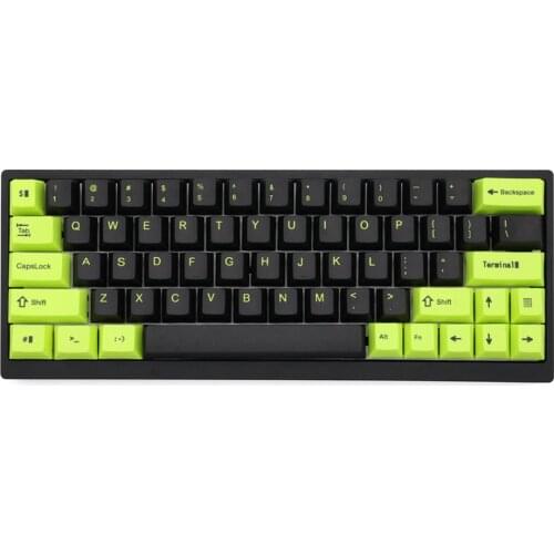 Code Terminal Black Green Sublimation PBT Keycaps For Cherry Mx Switch Mechanical Gaming Keyboard Cherry Profile Keycaps