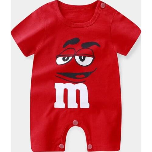 Babys Summer Dress Newborn Cotton Short Sleeve Crawl Suit Cartoon M Beans Thin Clothes New Born Baby Romper Infantil Bodysuits