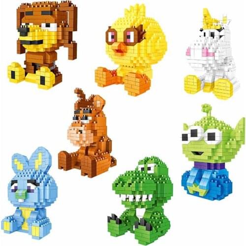 Lezi LZ8125-8136 Micro Blocks Doll Model Set Girl Boy Cowboy Horse Crocodile Buzz Rabbit Green Aliens Micro Mini Building Bricks