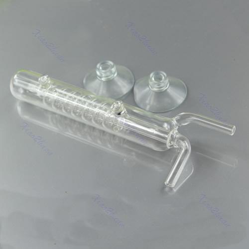 Hot! Spiral Glass Aquarium Tank CO2 Diffuser / Bubble Counter with Suction Cup