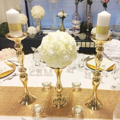 Metal Candle Holder Stand Flowers Vase Candlestick Wedding Home Table Decor
